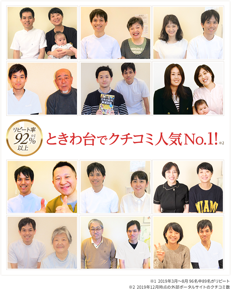 ときわ台の整体院Step by Stepはクチコミ人気No.1でリピート率も92%以上を誇ります